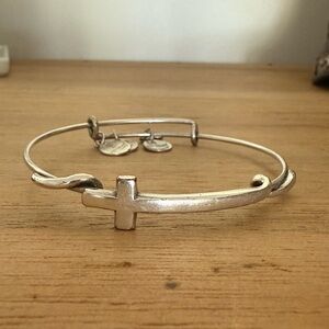 Alex and Ani Silver Cross Bangle Bracelet
